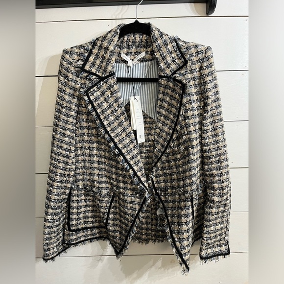 VERONICA BEARD THERON HOUNDSTOOTH BLAZER IN BLUE MULTI sz 4 NWT 698$